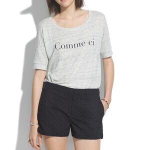 Madewell Black Eyelet Summer Shorts Size 2